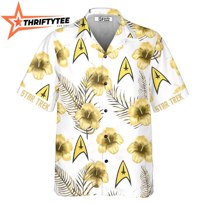 Hibiscus Floral Star Trek StarshipsKids Hawaiian Shirt