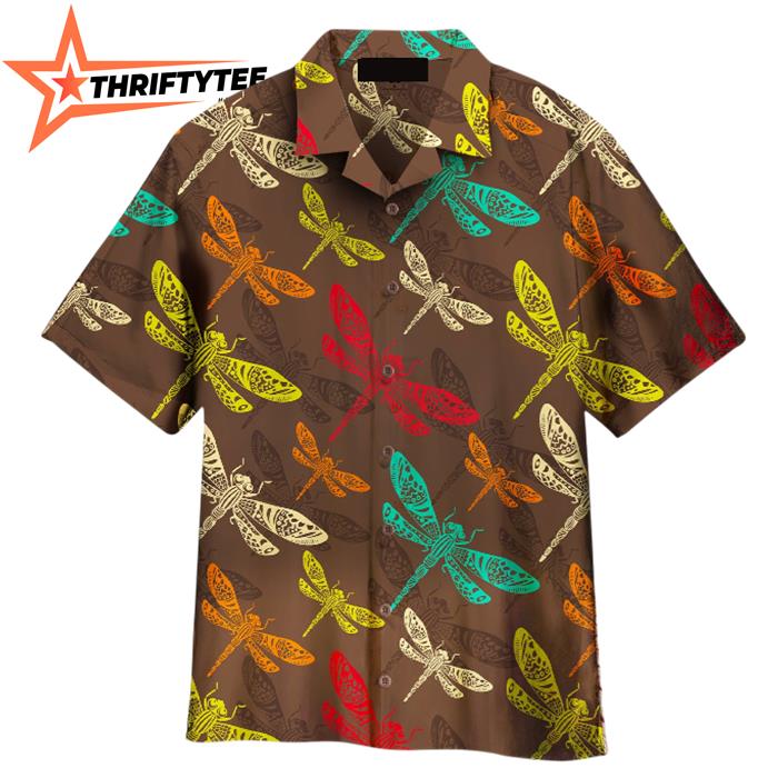 Vinatge Colorful Dragonfly Hawaiian Shirt